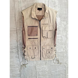 H&M Women’s Fishing Vest Size 6 M Pink Multipocketed Adjustable Utility Unique